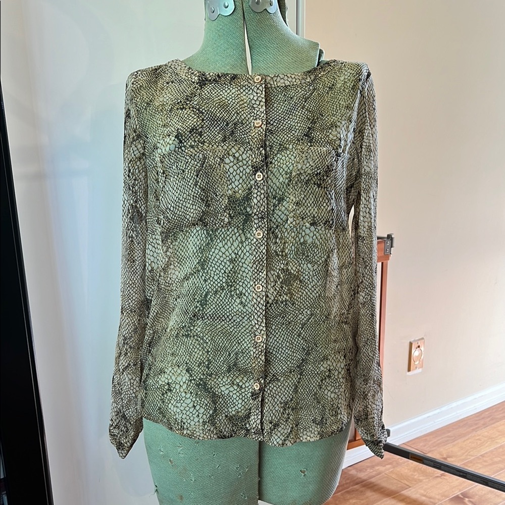 Ecote Urban Outfitters Snakeskin print sheer blouse